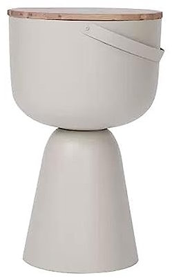 Table de bar glacière en métal avec seau à glace d'une capacité de 15 L, table d'appoint pour terrasse, cour, petite table basse pour bière et vin, table de chevet pour chambre à coucher ou salon