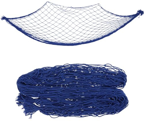 1 paquete de decoración de fiesta de red de algodón azul real, cubierta de mesa de playa con temática náutica para ocasiones piratas, luau y tropicales