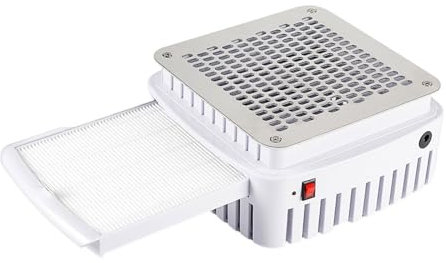 Colector de polvo de uñas profesional Ventilador recolector de polvo de uñas 2 en 1, aspiradora de escritorio de succión fuerte, Extractor de polvo for manicura, herramientas de pedicura
