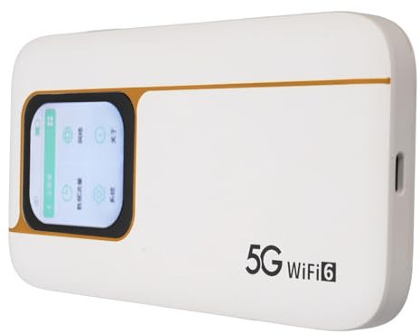 Mobiler 5G-Hotspot, Tragbarer WiFi 6-Router mit 2,4 GHz und 5,8 GHz und SIM-Kartensteckplatz, 16 Verbundene Geräte, IP67, 7100 MAh, Touchscreen, Taschen-Hotspot für Unterwegs