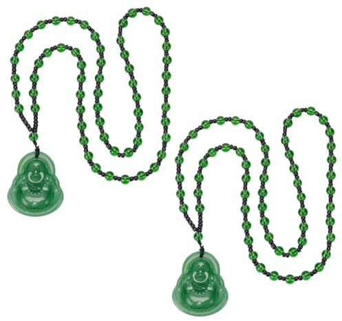 UNICRAFTALE Lachender Buddha Anhänger Halskette Jade Imitation Buddha Guanyin Kristall Seilkette Glücksamulett Schmuck Geschenk Für Frauen Männer