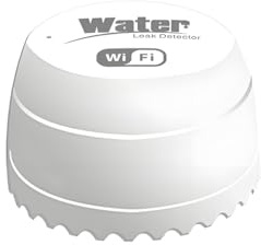 Lancoon Alarma de Agua WiFi 100dB con App - Detector Inundaciones Inteligente para Piscina Acuario Suelo Batería CR123A 24 Meses