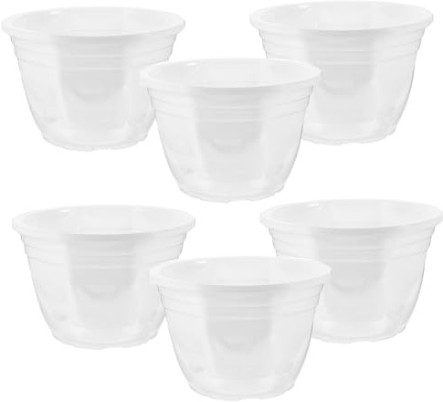 CLISPEED 6 set Vasi Autoirriganti Trasparenti Fioriere Piccole per Balcone e Interni Contenitori Moderni per Piante con Riserva per Cura Facile e Prolungata