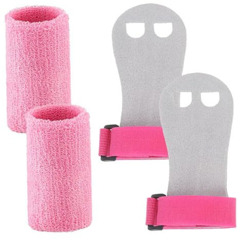 2 paires de bracelets de gymnastique pour enfants, poignées gymnastique respirantes anti-transpiration pour la protection la paume et le soutien du poignet, articles pour l'entraînement et l'ex