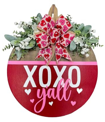 Fictory Valentinstag Holz Türhänger mit Herz Design Romantische Urlaub Türdekoration für Zuhause Indoor Outdoor