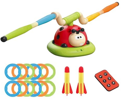 Juego de twoss Ring Toys Ladybug, juguete de ring de lanzamiento musical de | Actividades al aire libre Equipo de ejercicio para hogar, parque, patio, patio