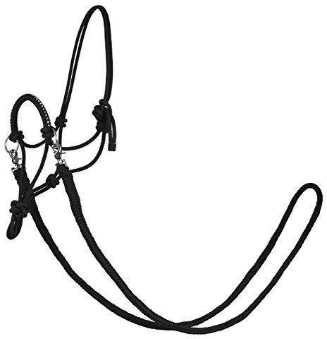 York Knotenhalfter mit Zügeln Zirco Arbeitshalfter Reithalfter (Full, schwarz)