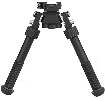 Ljourney Bipied du Fusil V8, Peut S'incliner À 360 Degrés, Rail Picatinny Tactique CNC Extérieur QD Trépied Pliant Super Lourd Réglable, Noir