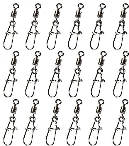 DCQQ 100 Stück Wirbel Angeln Edelstahl Angeln Drehgelenk Angelwirbel Drehgelenk Angelzubehör zum Angeln Kugellagerwirbel Angel-Kugellager für Angeln Süßwasser Quick Connect Angelköder(6#)