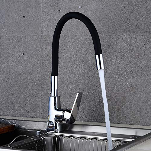 360° Flexschlauch Küchenarmatur Ausziehbar Schwarz Spültisch Wasserhahn Spültischarmatur Brause Mischbatterie Chrom Küche Spüle Armatur Küchenarmatur Badarmatur
