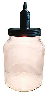 Mimbre Natural Pot en verre avec ampoule (16 x 16 x 30)