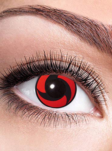 Itachis Mangekyou Sharingan Kontaktlinse/Jahreslinse mit Dioptrien - farbige Motivlinse mit Sehstärke (1 Stück) - Dioptrien: -3,5 - ideal für Halloween, Karneval, Motto-Party