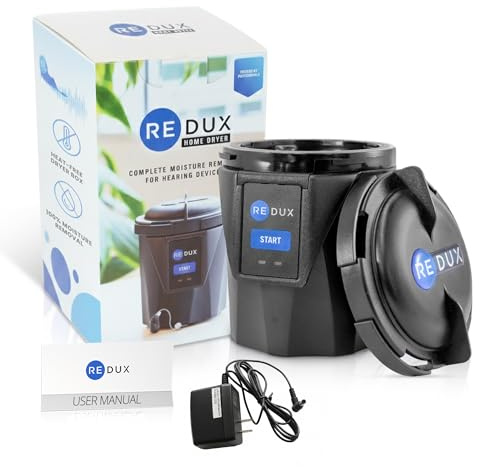 Redux Home Hearing Aid Dryer & Dehumidifier with Self-Recharging Desiccant