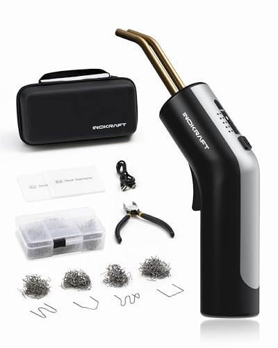 InoKraft Plastic Welder,Cordless Plastic Welding Kit with 500 Staples,Plastic Welder Kit with Portable Storage Bag for Bumper Repair, DIY Projects and other Plastic Repairs