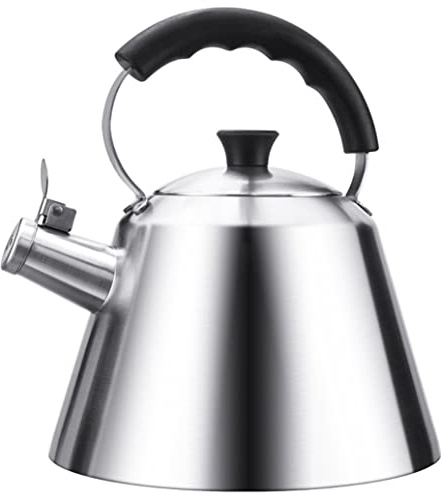 HUIBBGO Stove Top Kettle 3L Whistling Kettle With Anti-Heat Handle 304 Stainless Steel Whistling Teapot Water Kettle Boiling Kettle Stovetop Kettle For Kitchen