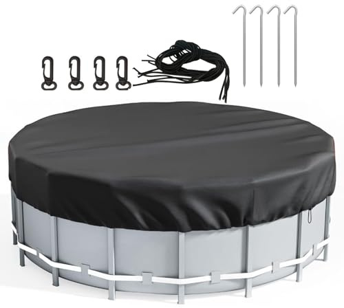 Cubierta De Piscina | De Piscina Verano E Invierno Máximo contra Intemperie Impermeable Cubierta Cubierta De Plata para Fuera del Suelo SPA Muebles Exteriores 4 Estacas Y Cuerdas