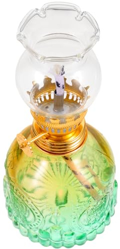 Cabilock Klares Glas Kerosinlampe Retro Öllampe Vintage Petroleumlampe für Innenräume Wohnzimmer Hochzeit Party Dekoration Chinesischer Stil Langlebig Sicher