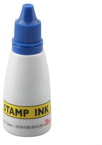 Selbstfärbende Nachfülltinte mit 25 cc, glatte Anwendung, Tinte auf Wasserbasis, für Briefmarken, perfektes Zubehör für Büros und Bastelarbeiten (blau)
