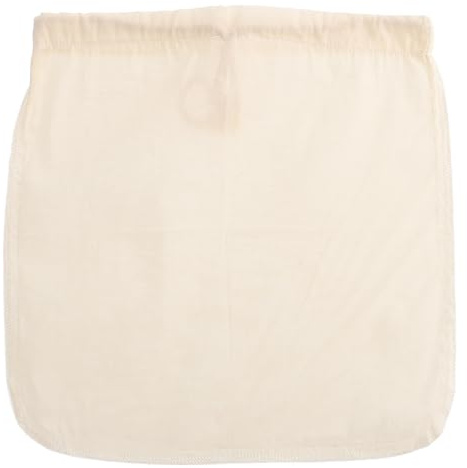 Lurrose Bolsa de Filtro de Tela de Algodón 12x12 Pulgadas, Colador Reutilizable para Leche de Nueces y Soja, Bolsa Filtrante Malla Fina Adecuado para Café, Vino y Jugos Naturales
