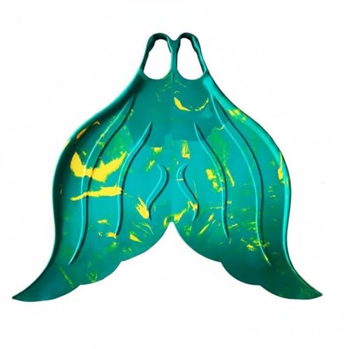 KiBcsLic Monofin Nuoto Monopinna Sirena Silicone Allenamento Nuoto Funzionale Movimento Adatta Allenamento Piscina Fotografia Sottacqua Gioco Acquatico , Blu Oceano , 33-36