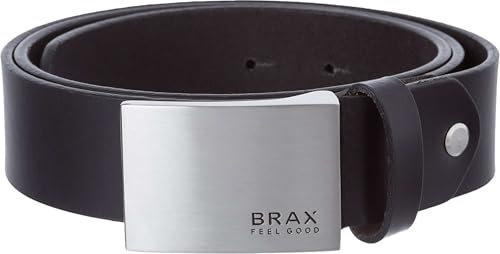 BRAX Herren Stijl lederen riem effen koppelriem G rtel, Schwarz, 100 EU
