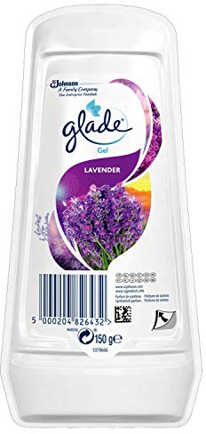 Glade Gel-Lufterfrischer, Für Frische in allen Räumen sowie Schränken, Bis zu 30 Tage, Blumiger Lavendel-Duft, 150 g