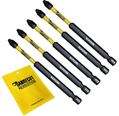 5 x SabreCut SCPZ289_5 89mm PZ2 Magnetic Impact Screwdriver Driver Bits Set Pozi Pozidriv Heavy Duty