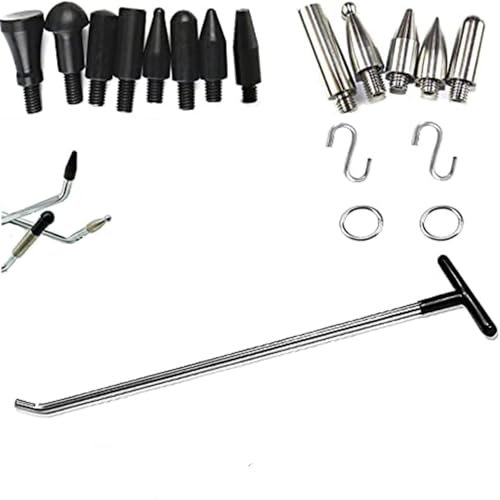 Houshan 1 pièces de tiges de débosselage avec tête de poinçon Outils de réparation de grêle Kit de débosselage sans Peinture Kit de débosselage de carrosserie de Voiture