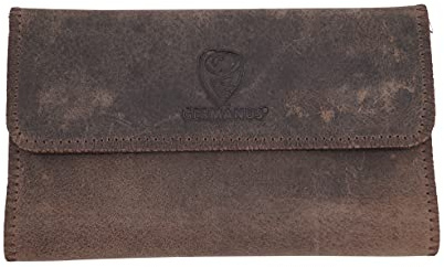 GERMANUS Strong Cow - Made in EU - Leather Tobacco Pouch, Rotating Bag, Tobacco Case, Wild