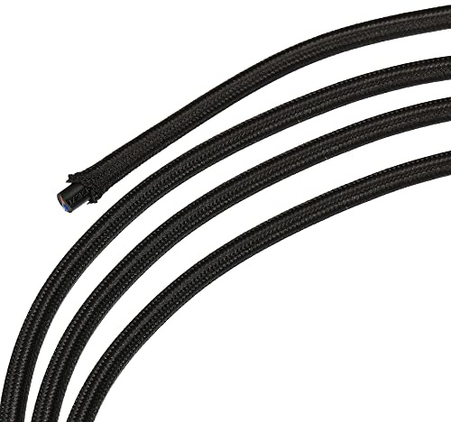 sourcing map Twisted Cloth Covered Wire 2 Core 18AWG 10m/32.8ft, Vintage Woven Fabric Electrical Cable for Pendant Light DIY Project,Black