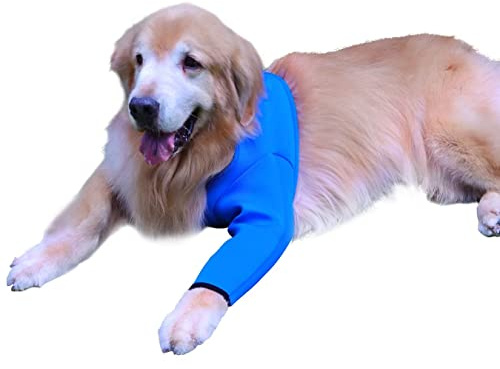 Hunde Erholungsanzug, Kegelhalsband Alternative, Abriebfeste Hunde Erholungshülle, Haustierwunden verhindern Lecken, Biss, Nässe und Infektion, waschbar und wasserdicht (Blau, XL)