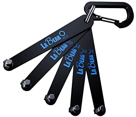 LABEAR Metrisches Sechskant-Schraubendreher-Set, 5-teilig, 90° flach schlanke Platte, für enge Bereiche, EDC-Schraubendreher, 5-teiliges Set