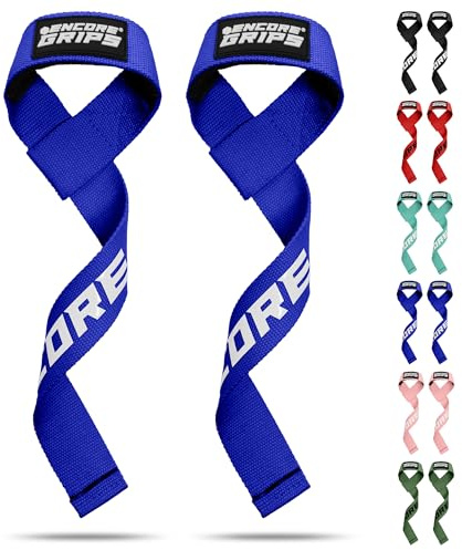 Encore Grips® Zughilfen Krafttraining & Fitness – Neopren gepolstert mit Silikon-Grip – Lifting Straps für Deadlifts, Klimmzüge & Bodybuilding – Griffhilfen für Damen & Herren