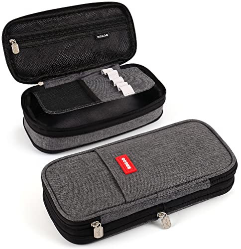 MAMUNU Mäppchen Mädchen Teenager, Federmäppchen Groß Kapazität, Schlamppermäppchen, Federtasche Mädchen, Pencil Case Aesthetic, Mäppchen Reißverschluss für Schule & Büro (Dunkelgrau)