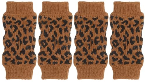 POPETPOP 4stücke Pack Hundesocken aus Elastischem Material Beinschutz für Hunde Winter-strümpfe in Warm und Waschbar | Winter und Party, Dehnbar und Leicht zu Reinigen, für 1, 5 bis 13kg, mit Einzigartigem Muster