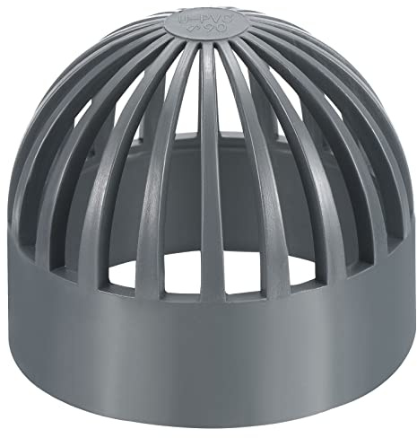 PATIKIL 90mm ID Atrium Drain Grate Cover, Round Outdoor UPVC Sewer Drain Pipe Fitting Adapter for Drainage System, Gray