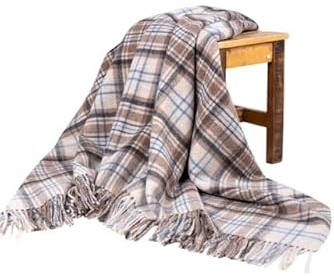 MA.AL.BI 1947 Plaid Scozzese 100% Pura Lana Misura 150X180 cm (Torrone)