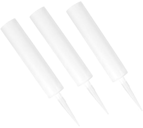 NUOBESTY 3 Pièces Outils De Coulis De Tuyau Vide Outils De Carrelage Mastic Transparent Tubes De Mastic De Calfeutrage Vides Cartouche De Calfeutrage Remplissable Buse D'Extension De
