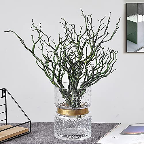 belupai 6 Pièces Branches d'arbre Séchées en Bois Artificiel, Branche de Bois de Sorcière Artistique, Tiges de Plantes Décoratives, Fils de Fleurs Florales Artificielles pour Mariage, Fête(Brun)