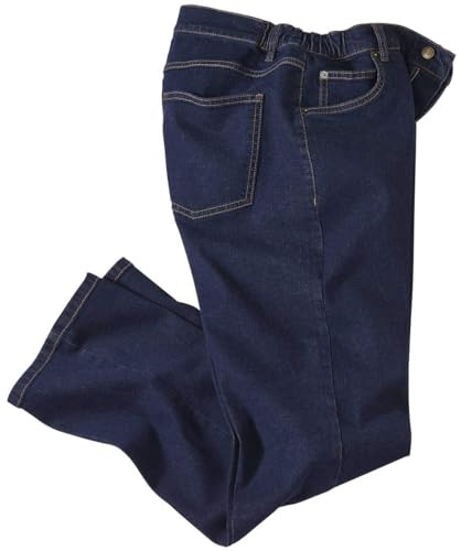 ATLAS FOR MEN - Jean Homme Regular Taille Semi-Elastiquée- Jeans Stretch - Coupe Droite - Pantalon Homme - Disponible en Grandes Tailles