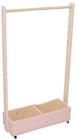 MOooy Garderobenständer, Hutständer, Kleiderständer, mobiler Kleiderbügel für Kinder, Rollrahmen, Holz, Riemenscheibe, Arbeitszimmer, Schlafzimmer/Blau/60 x 20 x 120 cm (Rosa 100 x 20 x 120 cm)