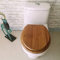 Toilettensitz, Bambus-Massivholz-Toilettendeckel mit langsamer Stummschaltung, Toilettensitzbezug, verdickter, oben montierter Badezimmerdeckel (einfarbig, 40–48 cm x 33–38 cm)
