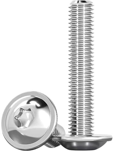 Drenky Linsenkopfschraub Flachkopfschrauben Mit Flansch 10 Stück, M8x35mm Schrauben Torx ISO 7380-2 Rostfrei Edelstahl A2 V2A Linsenkopf Schrauben Flanschschrauben Maschinenschrauben, Vollgewinde