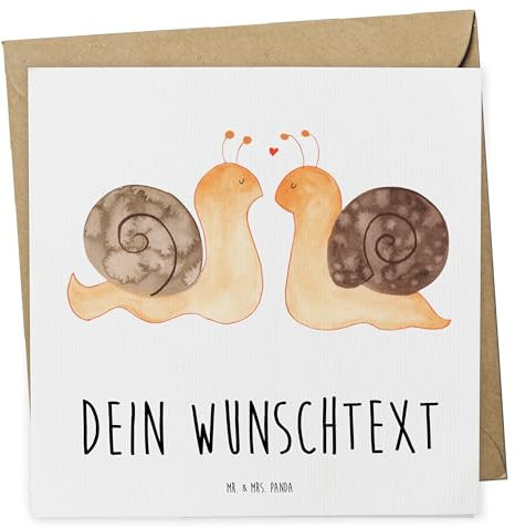 Mr. & Mrs. Panda Personalisierte Deluxe Karte Schnecken Liebe - Geschenke, Freundin, Grußn personalisiert