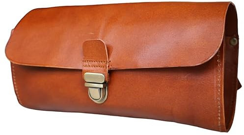 american blue Leder-Satteltasche, Lenkertasche, Fahrradtasche, Werkzeugtasche, Aufbewahrungstasche, Ersatzreifentasche, Ledertasche, Vintage braun