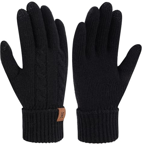 Bequemer Laden Donna Invernali Termici Touch Screen Guanti Maglia a Trecce