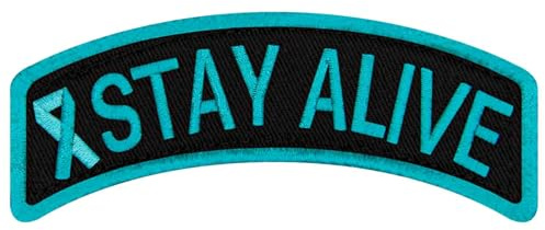 EmbTao Stay Alive for PTSD Awareness Patch broderad emblem med krok och ögla