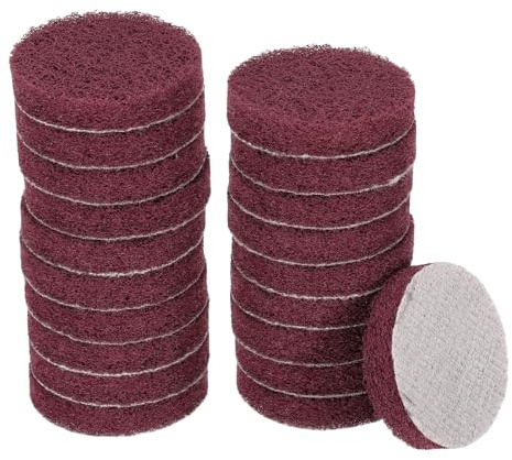 sourcing map 20 spugne abrasive a grana 500, 5,1 cm, per trapano elettrico a cerchio e ad anello, per la pulizia della casa, della cucina, rosso scuro