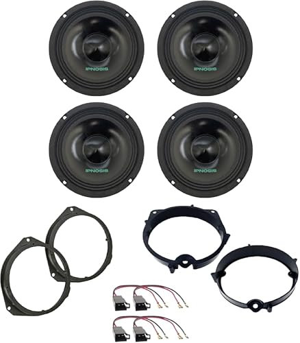 IPNOSIS Kit 4 Woofer IPM 165S per Fiat Grande Punto (199) / EVO con 2 Supporti Anteriori, 2 Supporti Posteriori e 4 Connettori