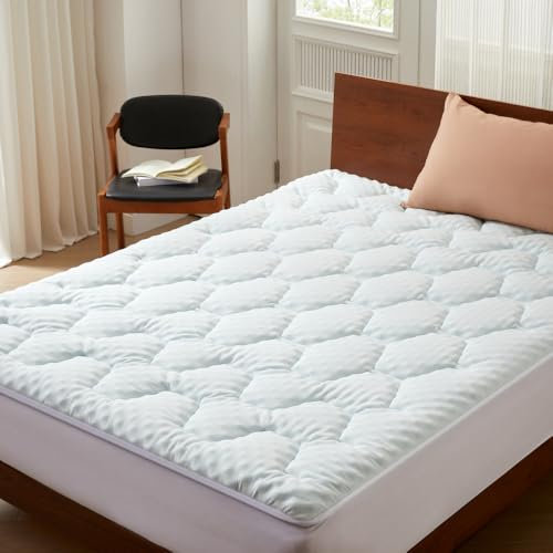 CASABEL Gel Topper 140x190cm Matratzentopper mit 7 cm Memory-Schaum und Bezug aus 100% Baumwolle, Atmungsaktiv, Hypoallergen und Kühlend, rutschfeste Matratzenauflage mit Gummiband für Festen Halt